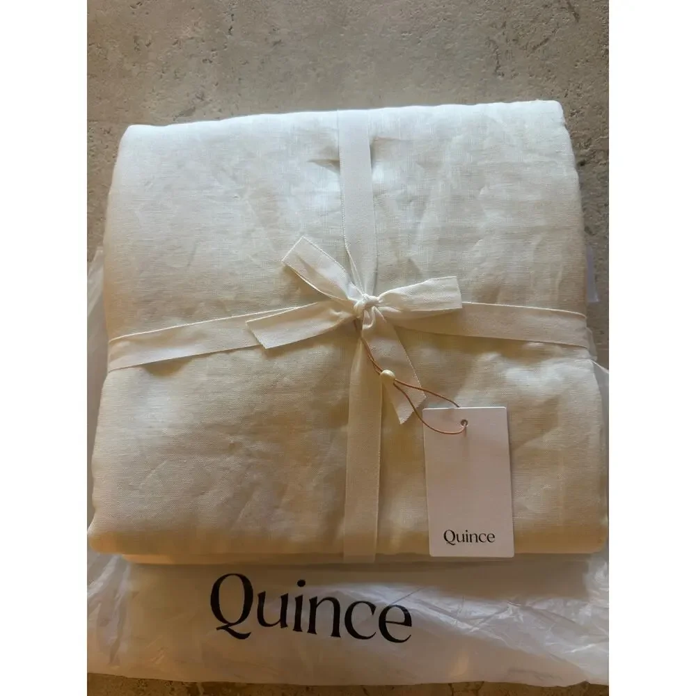 Quince European Linen Room Darkening Curtain Ivory - Single Panel 48x96in NWT